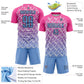 Custom Pink Light Blue-Black Lightning Sublimation Soccer Uniform Jersey Limited