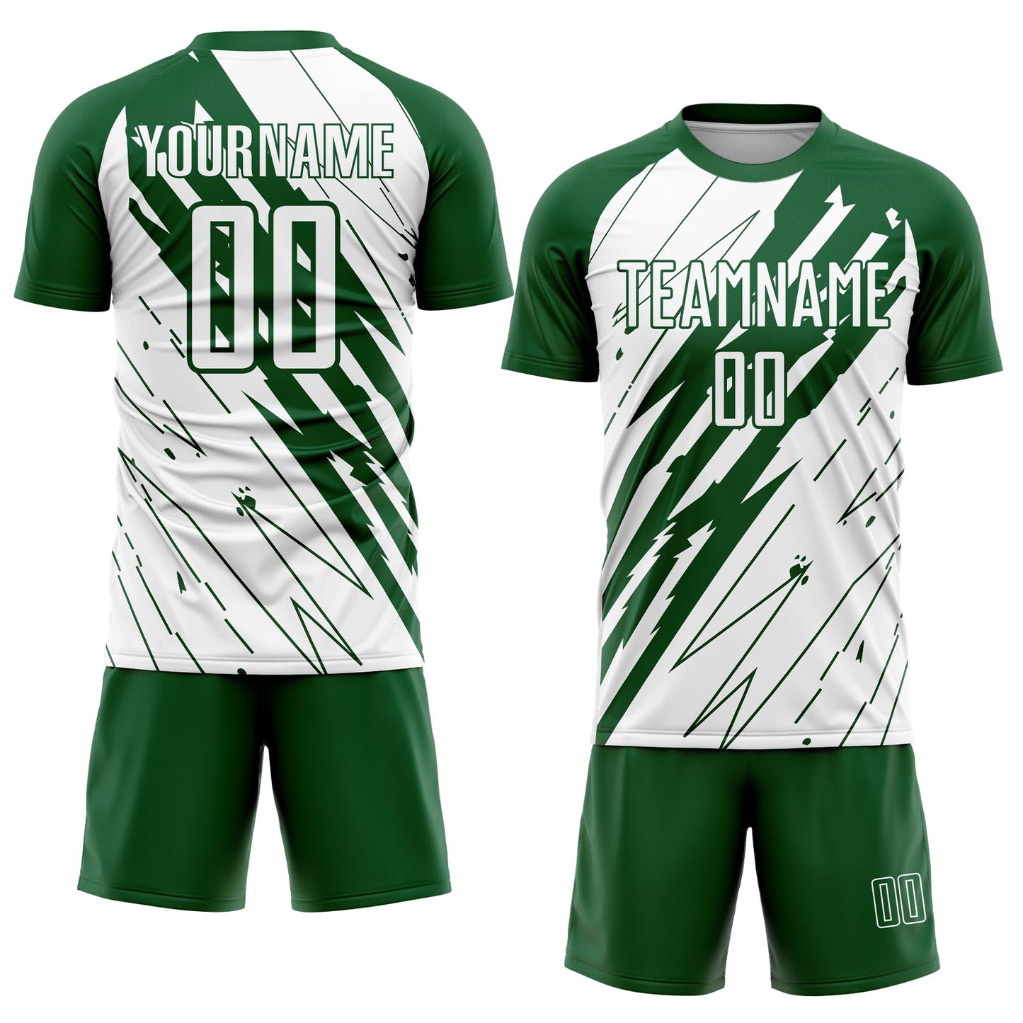 Custom Kelly Green White Sublimation Soccer Uniform Jersey Limited