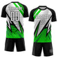Custom Black White-Aurora Green Sublimation Soccer Uniform Jersey Limited