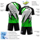 Custom Black White-Aurora Green Sublimation Soccer Uniform Jersey Limited