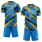 Custom Powder Blue Yellow-White Sublimation Soccer Uniform Jersey Limited