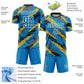 Custom Powder Blue Yellow-White Sublimation Soccer Uniform Jersey Limited