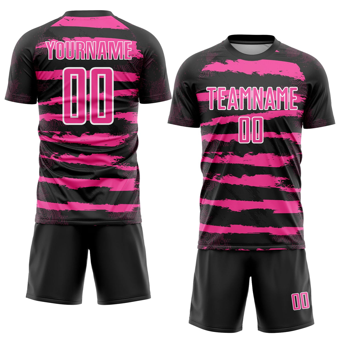 Custom Black Pink-White Sublimation Soccer Uniform Jersey Limited