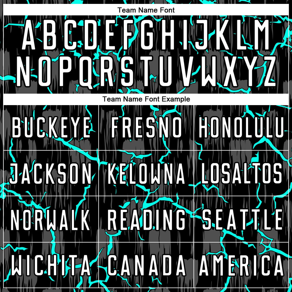 Custom Black White-Aqua Lightning Sublimation Soccer Uniform Jersey Limited