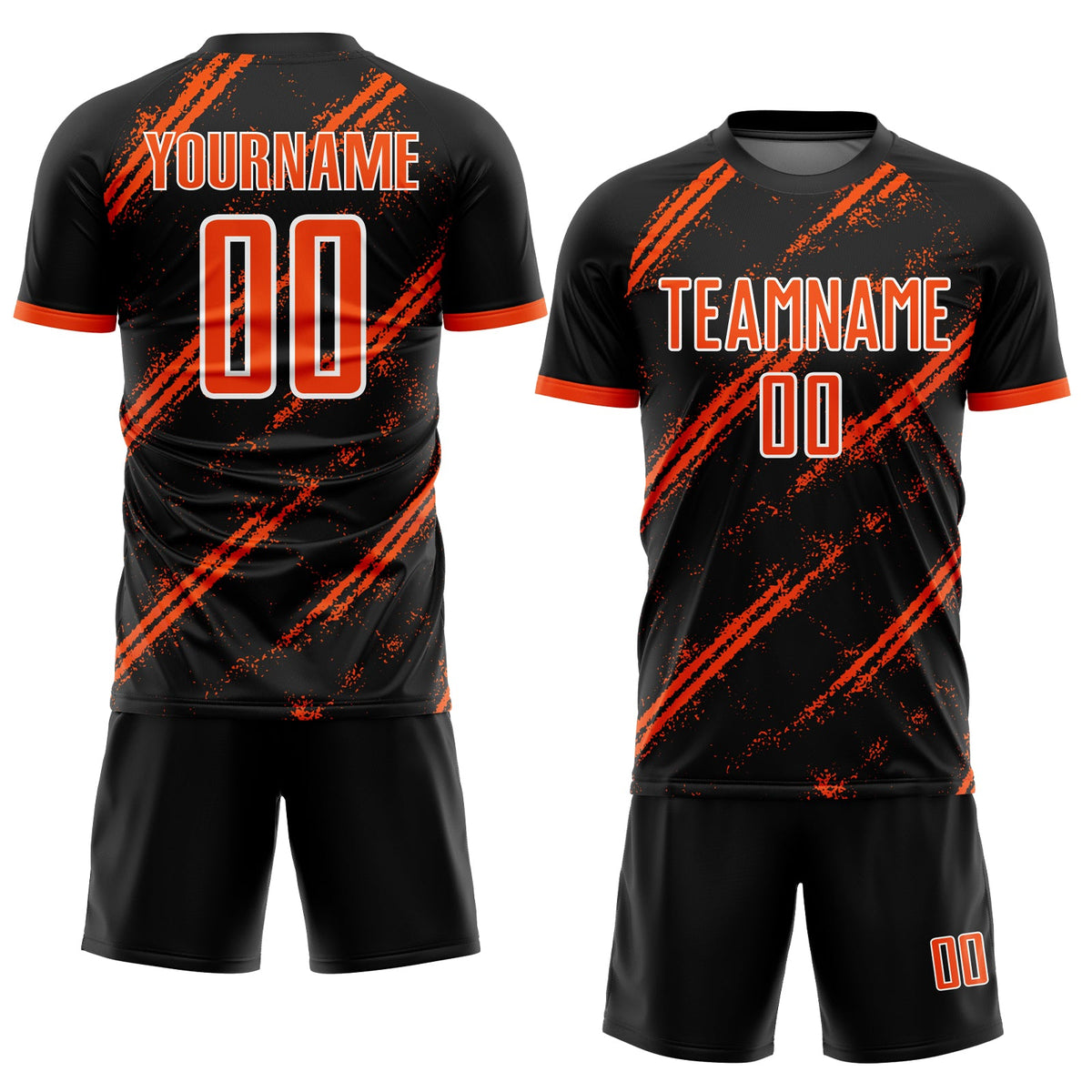 Custom Black Orange-White Sublimation Soccer Uniform Jersey Limited
