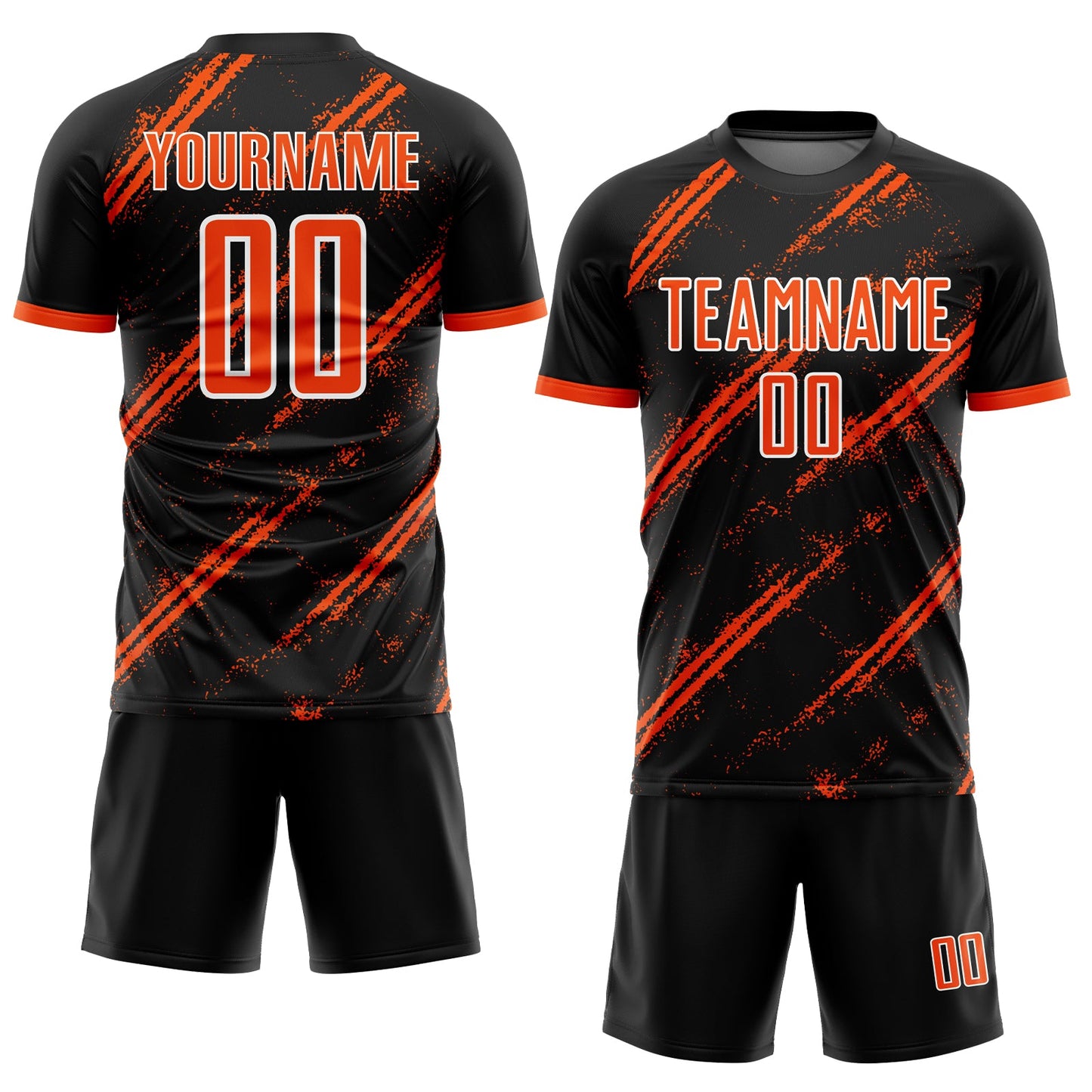 Custom Black Orange-White Sublimation Soccer Uniform Jersey Limited