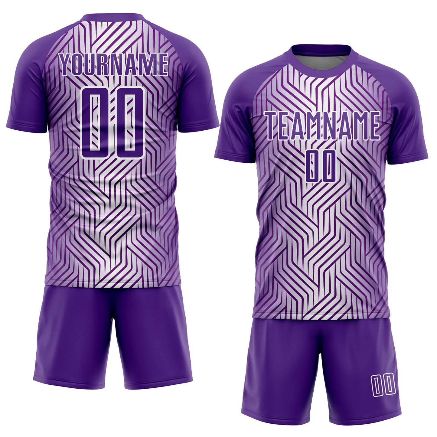 Custom Purple White Lines Sublimation Soccer Uniform Jersey Limited