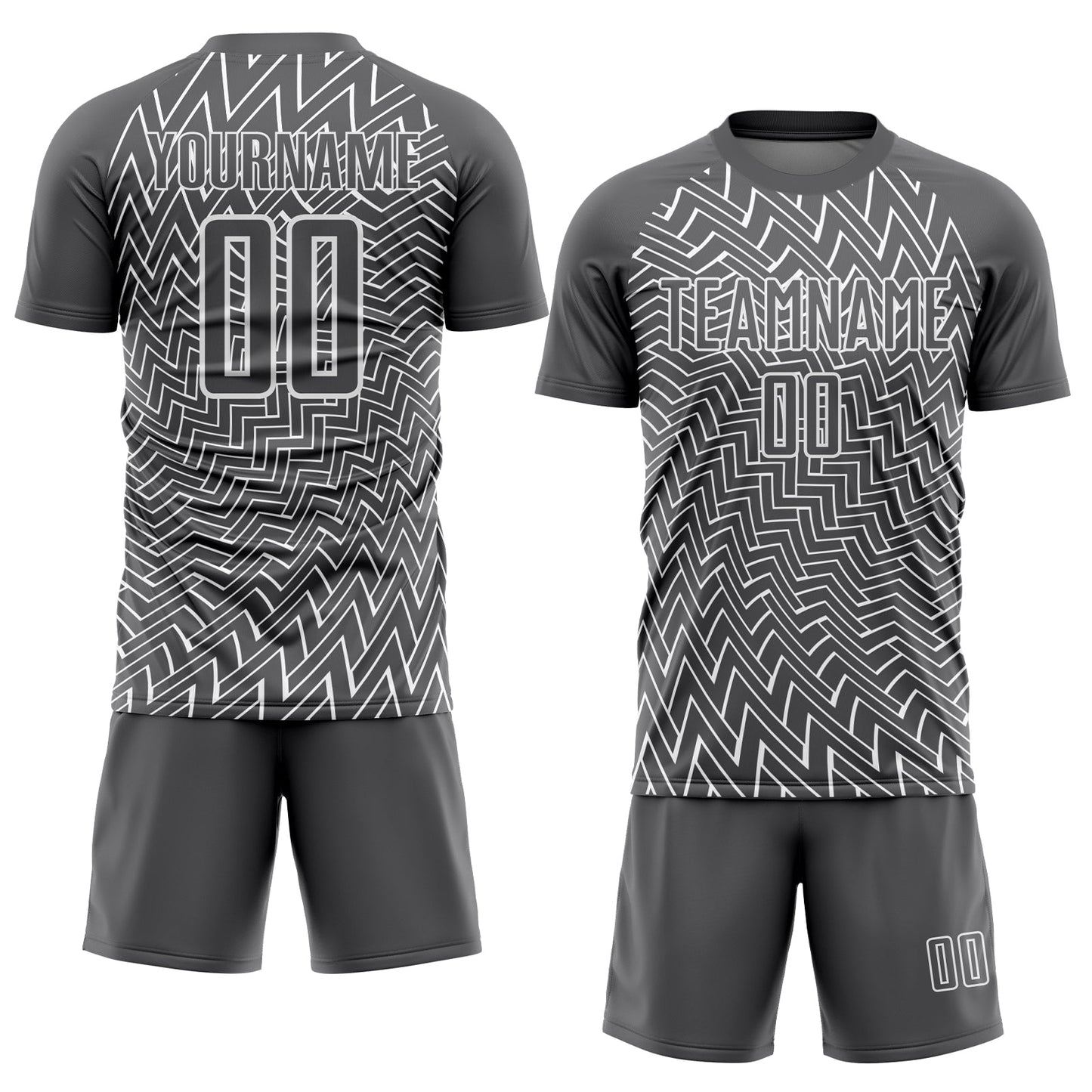 Custom Steel Gray White Lines Sublimation Soccer Uniform Jersey Limited