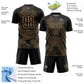 Custom Black Old Gold Abstract Hexagon Sublimation Soccer Uniform Jersey Limited