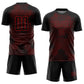 Custom Black Red Abstract Hexagon Sublimation Soccer Uniform Jersey Limited