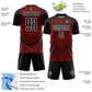 Custom Black Red-White Abstract Geometric Shapes Sublimation Soccer Uniform Jersey Limited