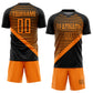 Custom Black Bay Orange Stripes Sublimation Soccer Uniform Jersey Limited