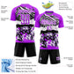 Custom Purple Black-White Animal Print Sublimation Soccer Uniform Jersey Limited