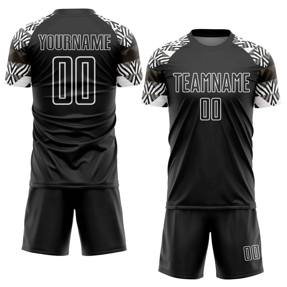 Custom Black White Zebra And Geometric Pattern Sublimation Soccer Uniform Jersey Limited