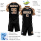 Custom Black Old Gold-White Camouflage Sublimation Soccer Uniform Jersey Limited