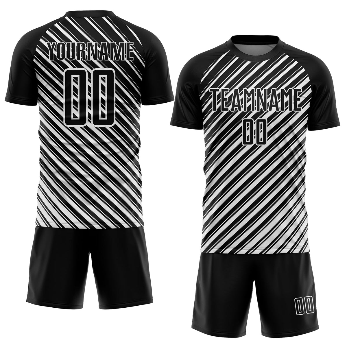 Custom Black White Slash Sublimation Soccer Uniform Jersey Limited