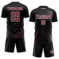 Custom Black Crimson-White Geometric Lines Sublimation Soccer Uniform Jersey Limited
