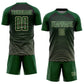 Custom Green Cream-Black Gradient Geometric Lines Sublimation Soccer Uniform Jersey Limited