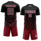 Custom Black Crimson-White Geometric Lines Sublimation Soccer Uniform Jersey Limited