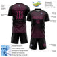 Custom Black Pink Geometric Lines Sublimation Soccer Uniform Jersey Limited