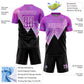 Custom Purple Black-White Geometric Pattern Sublimation Soccer Uniform Jersey Limited