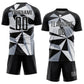 Custom Black White Geometric Pattern Sublimation Soccer Uniform Jersey Limited