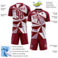 Custom Crimson White Geometric Pattern Sublimation Soccer Uniform Jersey Limited