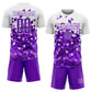 Custom Purple White Geometric Pattern Sublimation Soccer Uniform Jersey Limited