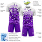 Custom Purple White Geometric Pattern Sublimation Soccer Uniform Jersey Limited