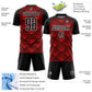 Custom Red Black-White Geometric Pattern Sublimation Soccer Uniform Jersey Limited
