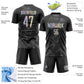 Custom Black Gradient-Gray Curve Lines Sublimation Soccer Uniform Jersey Limited
