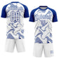 Custom White Royal Curve Lines Sublimation Soccer Uniform Jersey Limited