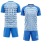 Custom Powder Blue White-Silver Abstract Geometric Pattern Sublimation Soccer Uniform Jersey Limited