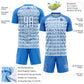 Custom Powder Blue White-Silver Abstract Geometric Pattern Sublimation Soccer Uniform Jersey Limited