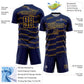 Custom Navy Yellow Lines Sublimation Soccer Uniform Jersey Limited
