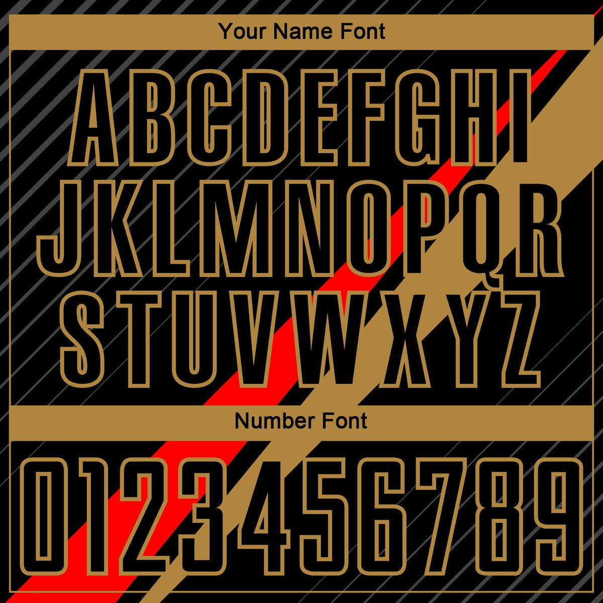 Custom Black Red-Old Gold Diagonal Lines Sublimation Soccer Uniform Jersey Limited