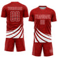 Custom Red White Wind Shapes Sublimation Soccer Uniform Jersey Limited