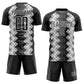 Custom Black White Geometric Shapes Sublimation Soccer Uniform Jersey Limited