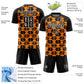 Custom Black Bay Orange-White Geometric Shapes Sublimation Soccer Uniform Jersey Limited