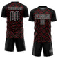 Custom Black Red-White Geometric Shapes Sublimation Soccer Uniform Jersey Limited