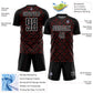 Custom Black Red-White Geometric Shapes Sublimation Soccer Uniform Jersey Limited