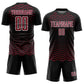 Custom Black Crimson-White Geometric Lines Sublimation Soccer Uniform Jersey Limited