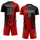 Custom Red Black-White Lines Sublimation Soccer Uniform Jersey Limited