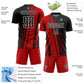 Custom Red Black-White Lines Sublimation Soccer Uniform Jersey Limited