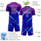 Custom Royal Purple-White Lines Sublimation Soccer Uniform Jersey Limited
