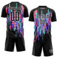Custom Black White Geometric Shapes Sublimation Soccer Uniform Jersey Limited
