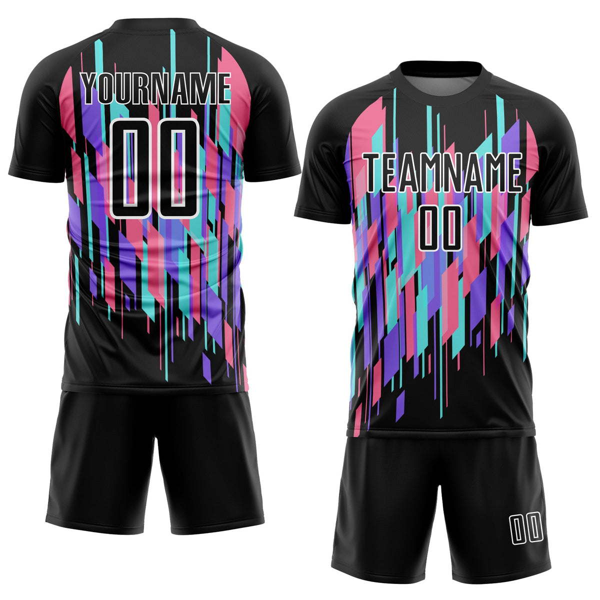 Custom Black White Geometric Shapes Sublimation Soccer Uniform Jersey Limited