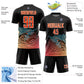 Custom Black Orange-White Lines Sublimation Soccer Uniform Jersey Limited