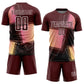 Custom Crimson White Geometric Shapes Sublimation Soccer Uniform Jersey Limited
