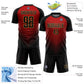 Custom Black Red-Old Gold Lines Sublimation Soccer Uniform Jersey Limited